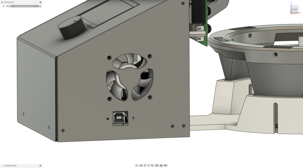 Boîtier électronique imprimé en 3D - ventilation et connecteur USB